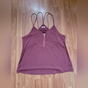Ardene zip front tank burgundy xlarge
